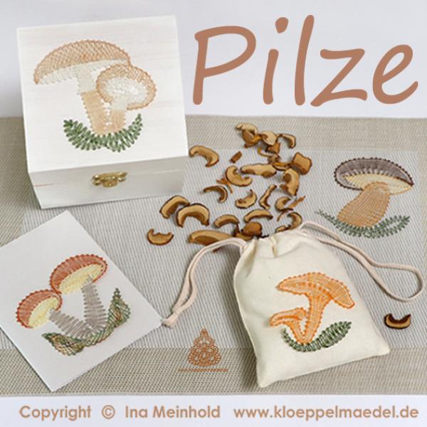 583 Klöppelbrief 4 Motive "Pilze"